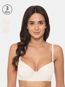 Tweens Off White Set of 3 Underwired Heavily Padded T-shirt Bras