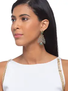 Digital Dress Room Gold-Toned Contemporary Jhumkas Earrings
