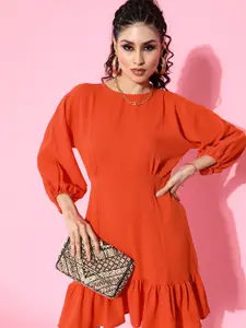 Sera Women Bright Orange Sleek Dress