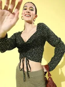 Sera Women Stylish Black Ethnic Motifs Top