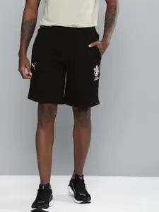 Puma Men Black & White Printed RCB Graphic Sports Shorts
