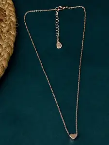 Accessorize London Women Heart Pendant Brass Gold-Plated Chain