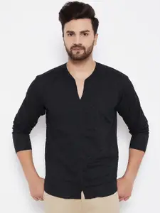 even Men Black Pure Cotton Kurta
