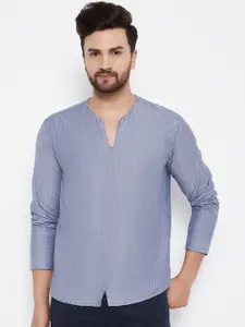 even Men Grey Solid Pure Cotton Kurta