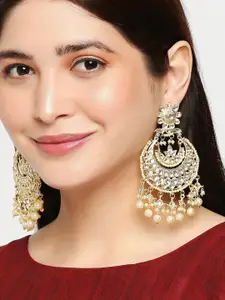 OOMPH Gold-Toned Contemporary Chandbalis Earrings