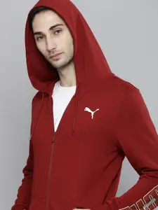 Puma Men Red Hooded Slim Fit Sweatshirt