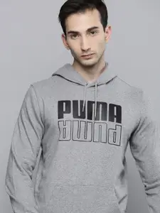 Puma Men Regular Fit Logo Printed POWER Hooded Sweatshirt