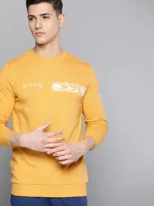 one8 x PUMA Men Yellow Printed VK Graphic Crew Sweatshirt