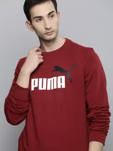 Puma Men Red ESS+ 2 Col Big Logo Printed Sweatshirt