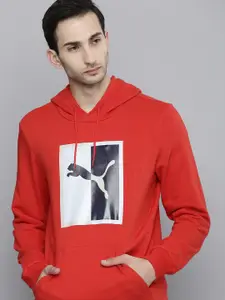 Puma Men Regular Fit Graphic Printed Hooded Sweatshirt