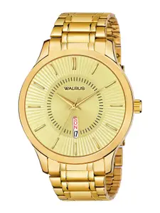 Walrus Men Gold-Toned Brass Dial & Gold Toned Straps Analogue Watch WWTM-ELITE-XV-060606