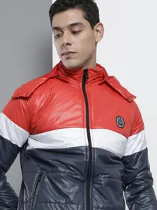 The Indian Garage Co Men Slim Fit Biker Jacket with Detachable Hood