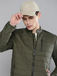 The Indian Garage Co Men Olive Green Padded Jacket