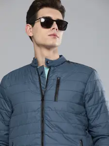The Indian Garage Co Men Zip-Front Puffer Jacket with Zipper Pockets