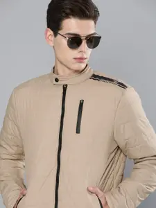 The Indian Garage Co Men Zip-Front Puffer Jacket with Zipper Pockets