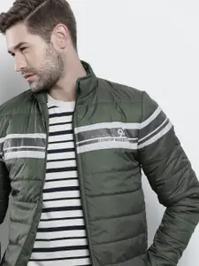 The Indian Garage Co Men Zip-Front Slim Fit Bomber Jacket