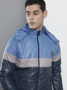 The Indian Garage Co Men Slim Fit Biker Jacket with Detachable Hood