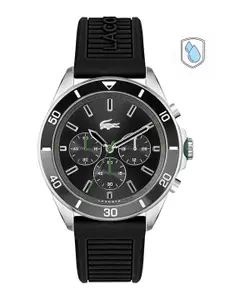 Lacoste Men Black Brass Patterned Dial & Black Straps Analogue Watch 2011152