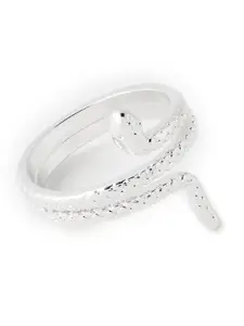 Accessorize London 14k Silver-Plated Snake Shaped Adjustable Finger Ring