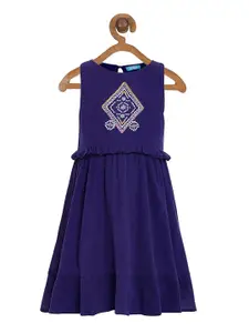 Miyo Blue Embroidered Dress
