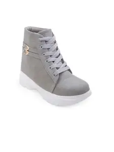DEAS Grey Wedge Heeled Boots