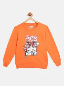 Marvel by Miss and Chief Boys Orange & White Avengers Print Sweatshirt