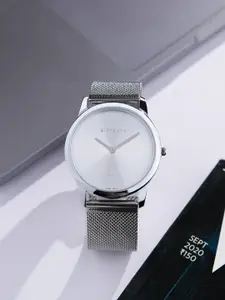 GIORDANO Men Silver-Toned Dial & Silver Toned Bracelet Style Straps Analogue Watch