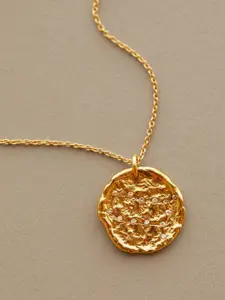 MANGO Gold-Toned Stone-Studded Gemini Necklace