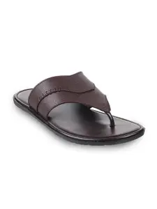 Mochi Men Brown Solid Slip On Comfort Sandals