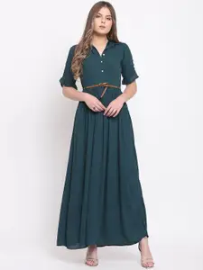 RIVI Green Crepe Maxi Dress