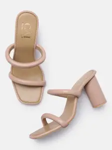 CAI Pink Solid Block Heels