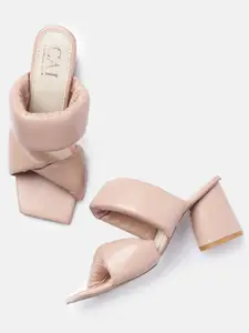 CAI Women Pink Block Sandals