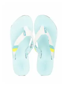 United Colors of Benetton United Colors of Benetton Women Blue & White Rubber Thong Flip-Flops