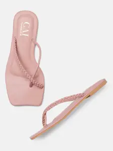 CAI Women Pink One Toe Flats