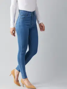 DOLCE CRUDO Women Blue Skinny Fit Stretchable High-Rise Jeans