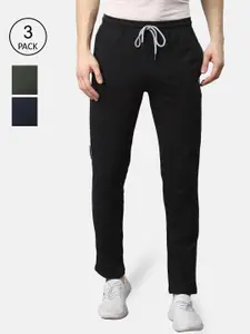 Almo Wear Men Set Of 3 Solid Slim Fit Track Pants