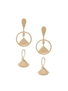 Blisscovered Gold-Toned Contemporary Drop Earrings
