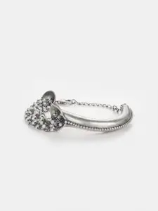SHAYA Women Silver-Toned Artificial Beads Studded Charm Bracelet