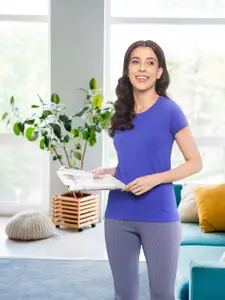 Van Heusen Women Crew Neck Short Sleeve Lounge T-Shirt