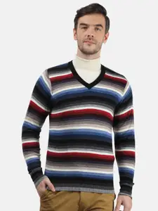 Monte Carlo Men Blue & Black Striped Pullover