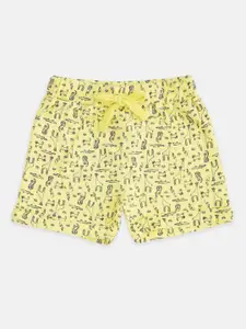 Pantaloons Baby Boys Yellow Printed Regular Shorts