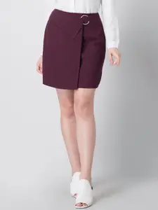 FabAlley Purple A-line Mini Skirt