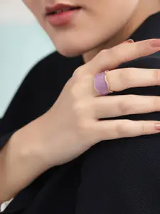 TOKYO TALKIES X rubans FASHION ACCESSORIES Gold-Plated Purple Enamelled Finger Ring