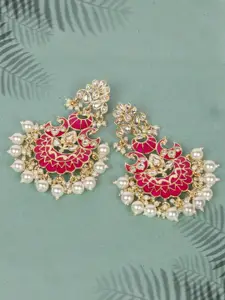 AccessHer Gold-Plated Gold-Toned Contemporary Chandbalis Earrings