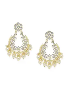 AccessHer Gold Plated Gold-Toned Contemporary Chandbalis Earrings