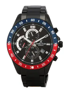 Daniel Klein Men Black Dial & Black Bracelet Style Straps Analogue Watch DK.1.12311-5