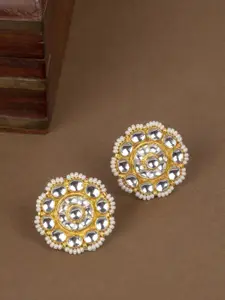 AccessHer Gold-Plated Gold-Toned Contemporary Studs Earrings