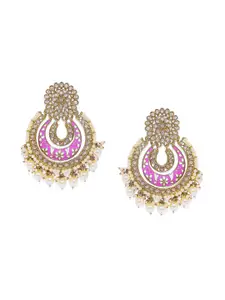 AccessHer Brass-Plated Gold-Toned Contemporary Chandbalis Earrings