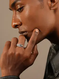 Roadster Oxidised Silver-Plated Handcrafted Dragon Claw Adjustable Finger Ring