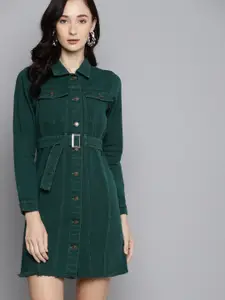 SASSAFRAS Green Denim Dress